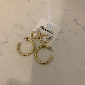 Madewell a set of two chucky hoop earrings
